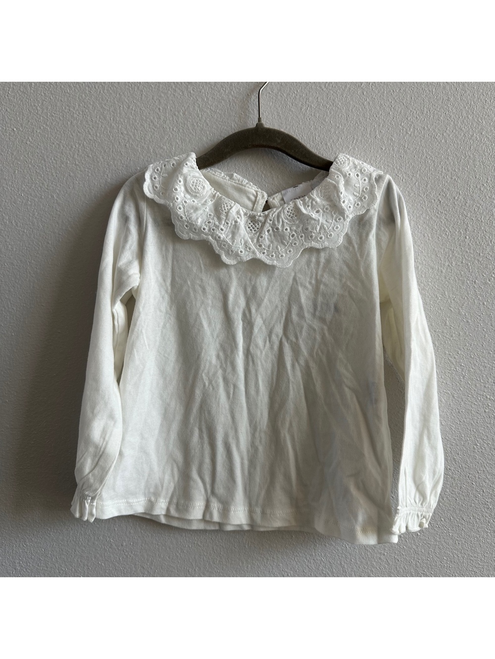 zara Embroidered Peter Pan Collar Shirt Size 2/3